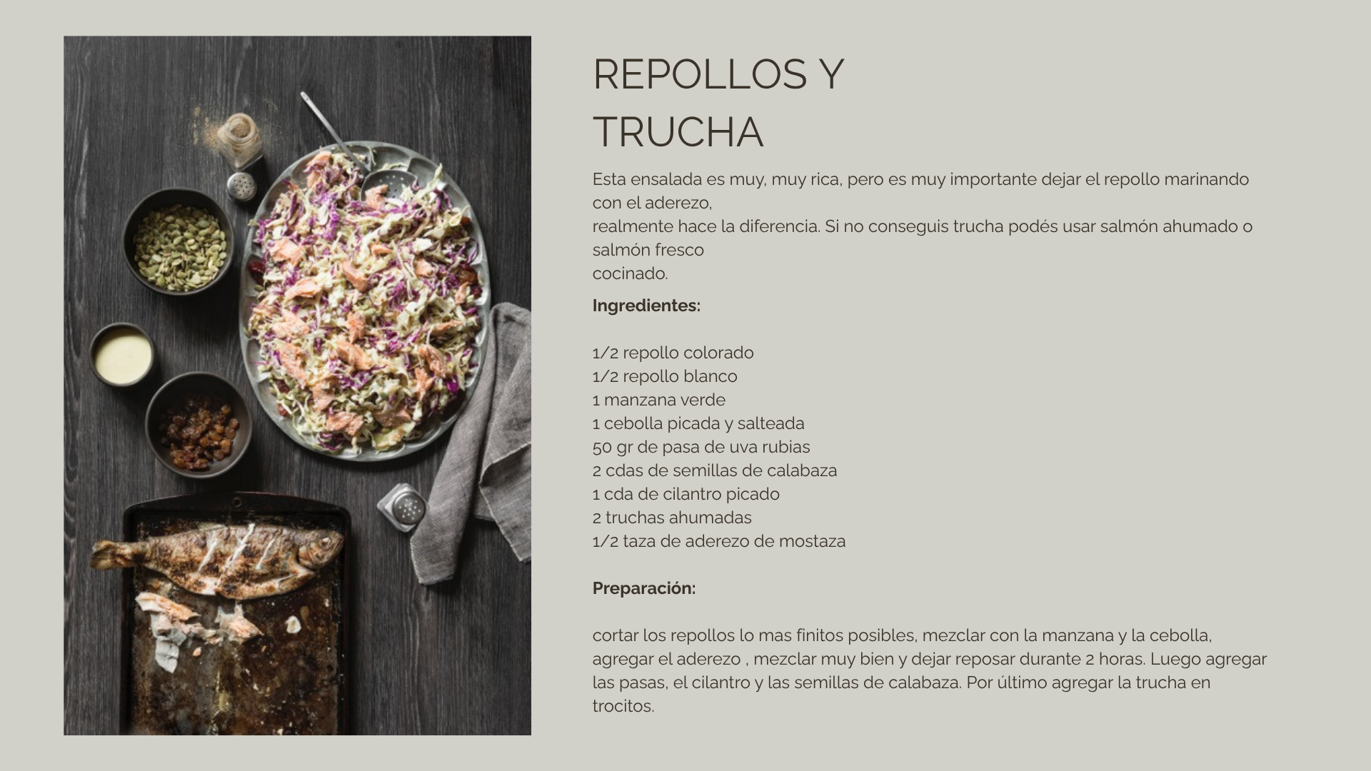 Repollos y trucha